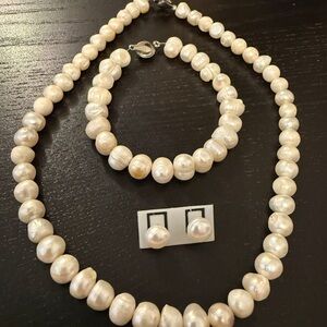 Classic Cream Pearl Necklace Set